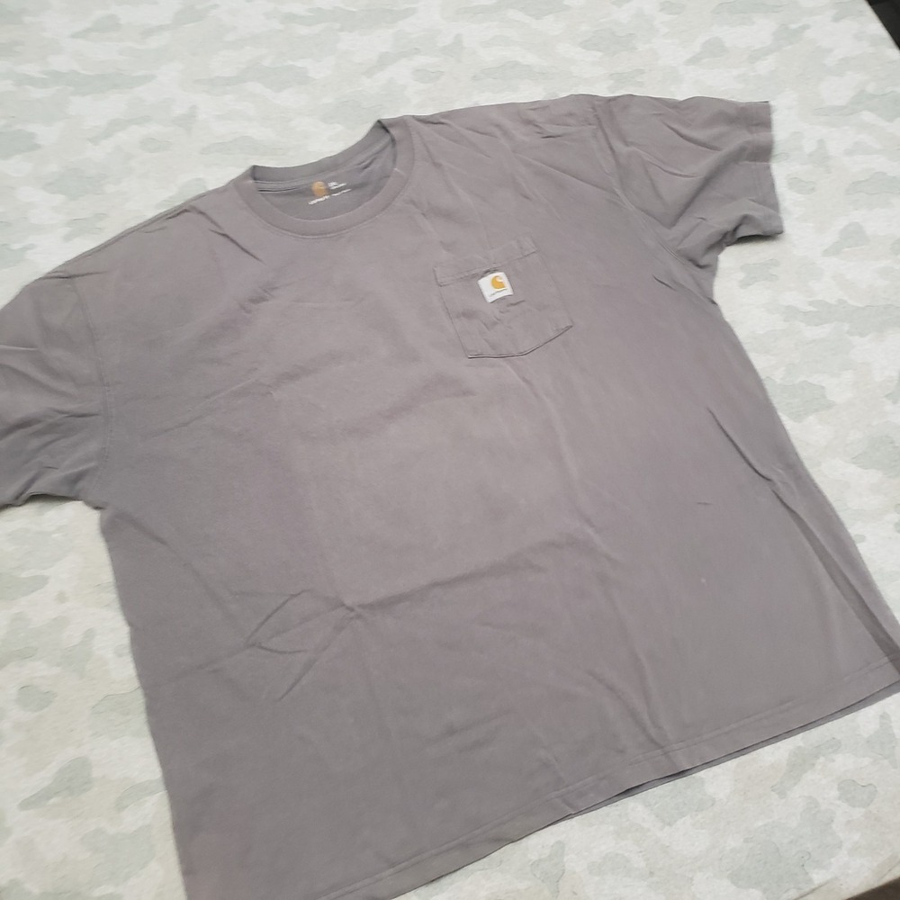 Carhartt Shirt Mens 2XL Gray Pocket Tee Work Wear Short Sleeve